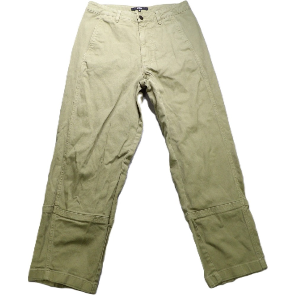 Quince Women Organic Cotton Double Knee Utility Work Chino Pants Sage Green Sz 8